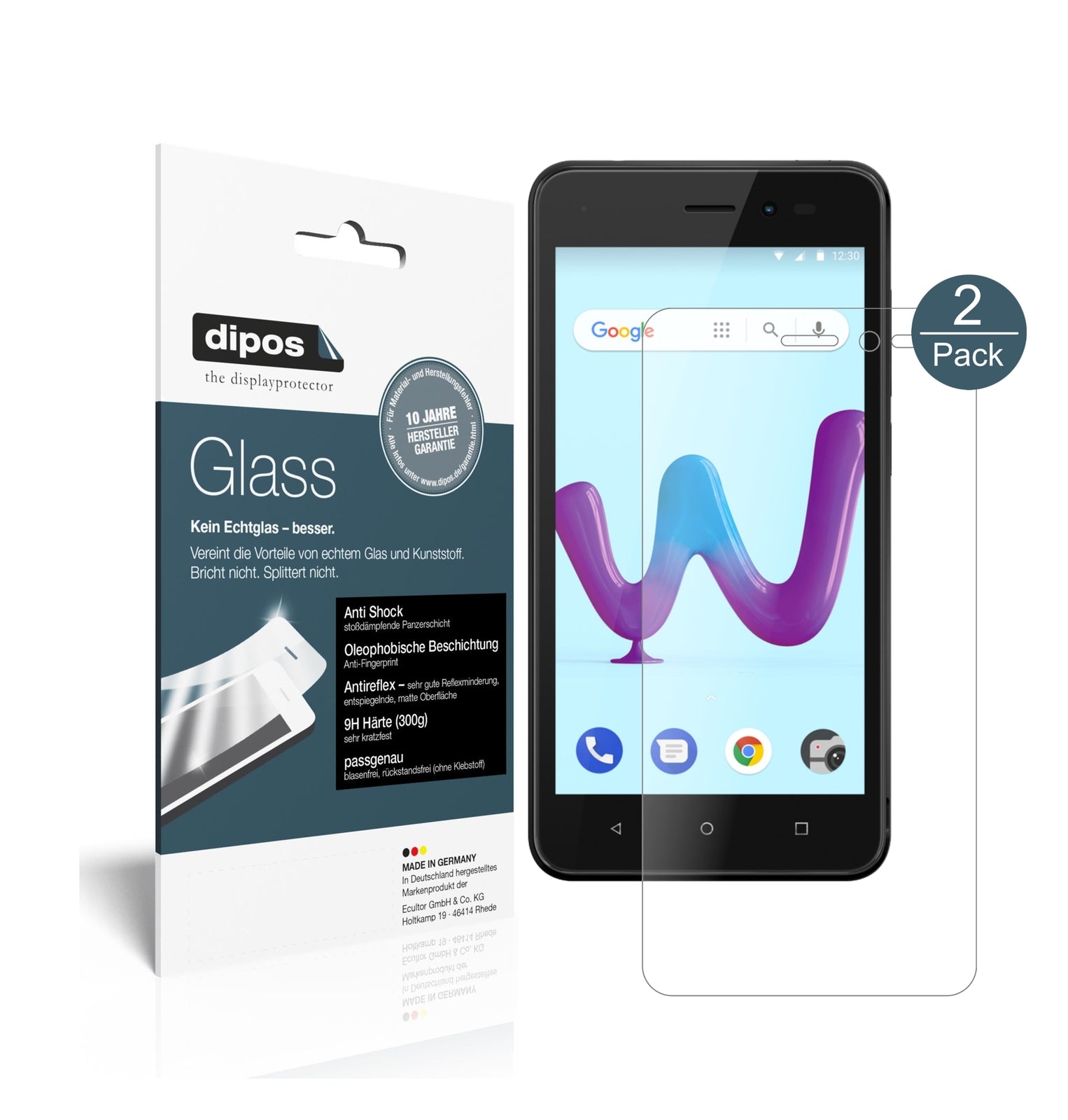 Matte Displayschutzfolie von dipos passend für Wiko Sunny 3, 9H kratzfest und blasenfrei montiert