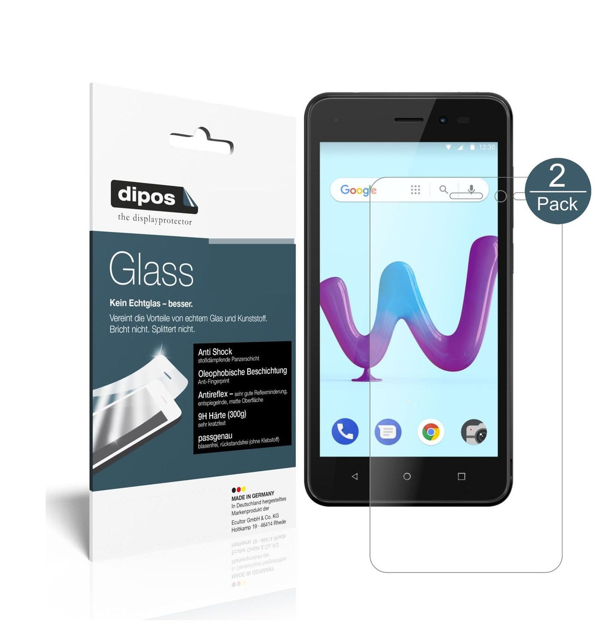 Matte Displayschutzfolie von dipos passend für Wiko Sunny 3, 9H kratzfest und blasenfrei montiert