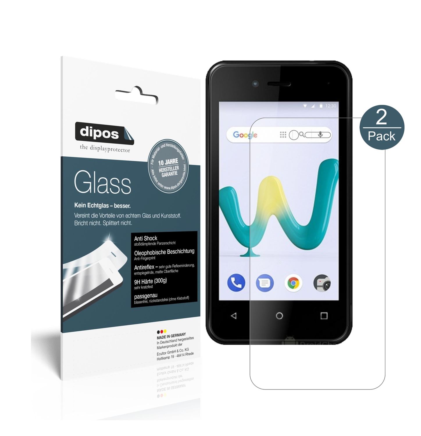 Matte Displayschutzfolie von dipos passend für Wiko Sunny 3 Mini, 9H kratzfest und blasenfrei montiert