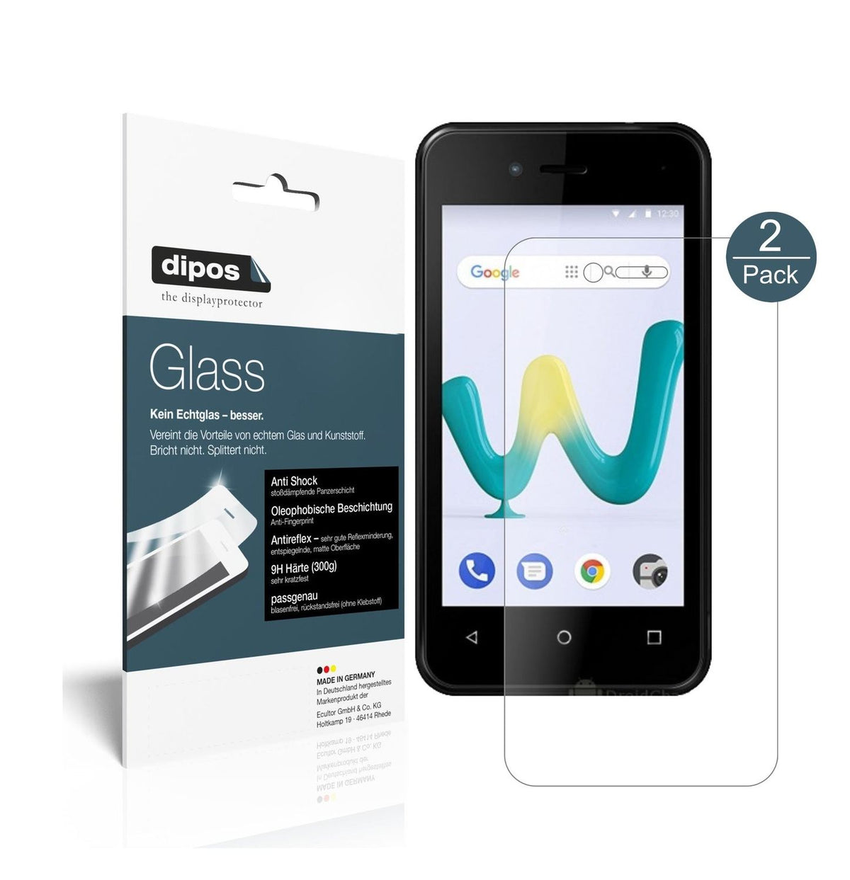 Matte Displayschutzfolie von dipos passend für Wiko Sunny 3 Mini, 9H kratzfest und blasenfrei montiert