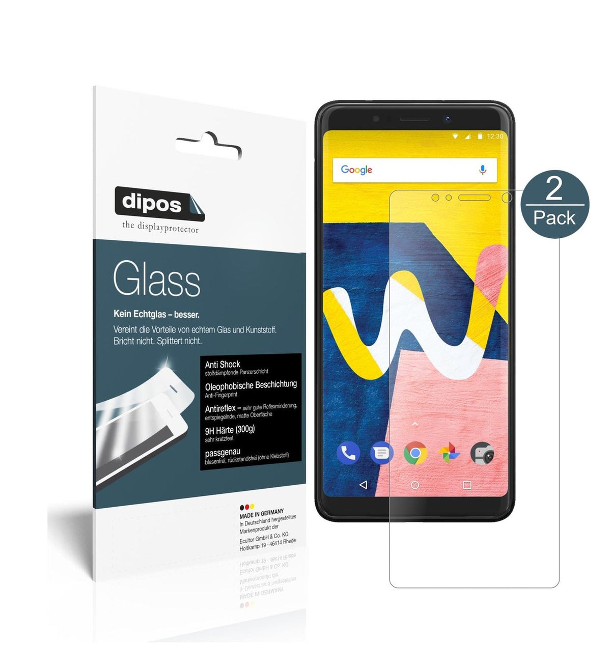 Matte Displayschutzfolie von dipos passend für Wiko View Lite, 9H kratzfest und blasenfrei montiert