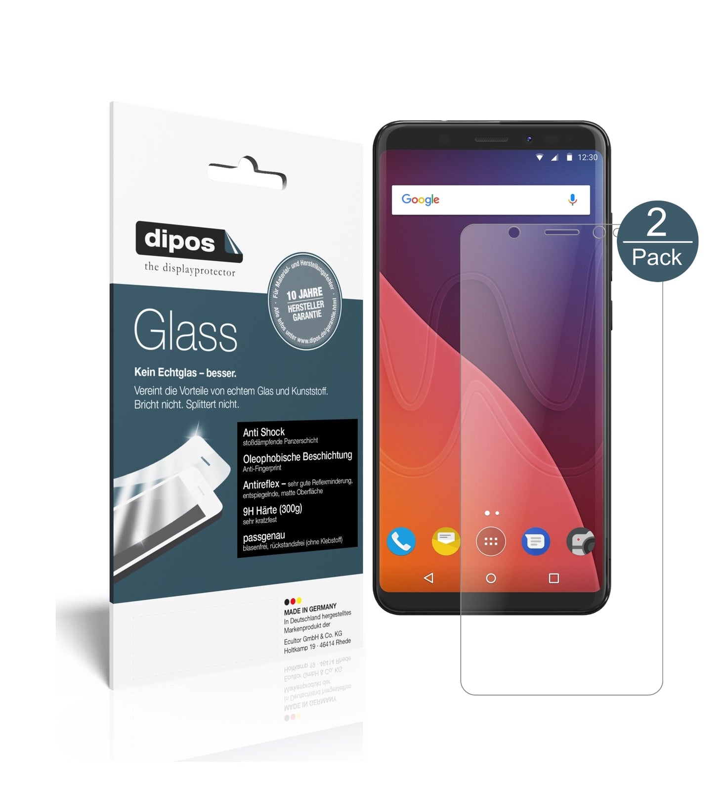 Matte Displayschutzfolie von dipos passend für Wiko View XL, 9H kratzfest und blasenfrei montiert