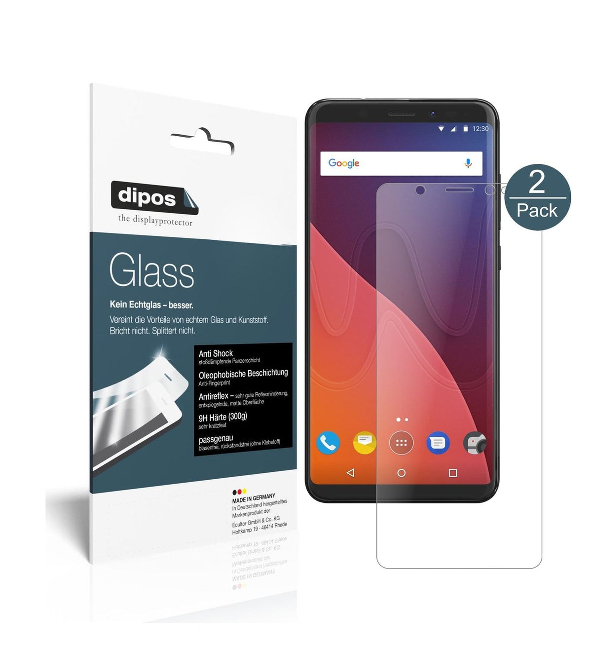 Matte Displayschutzfolie von dipos passend für Wiko View XL, 9H kratzfest und blasenfrei montiert