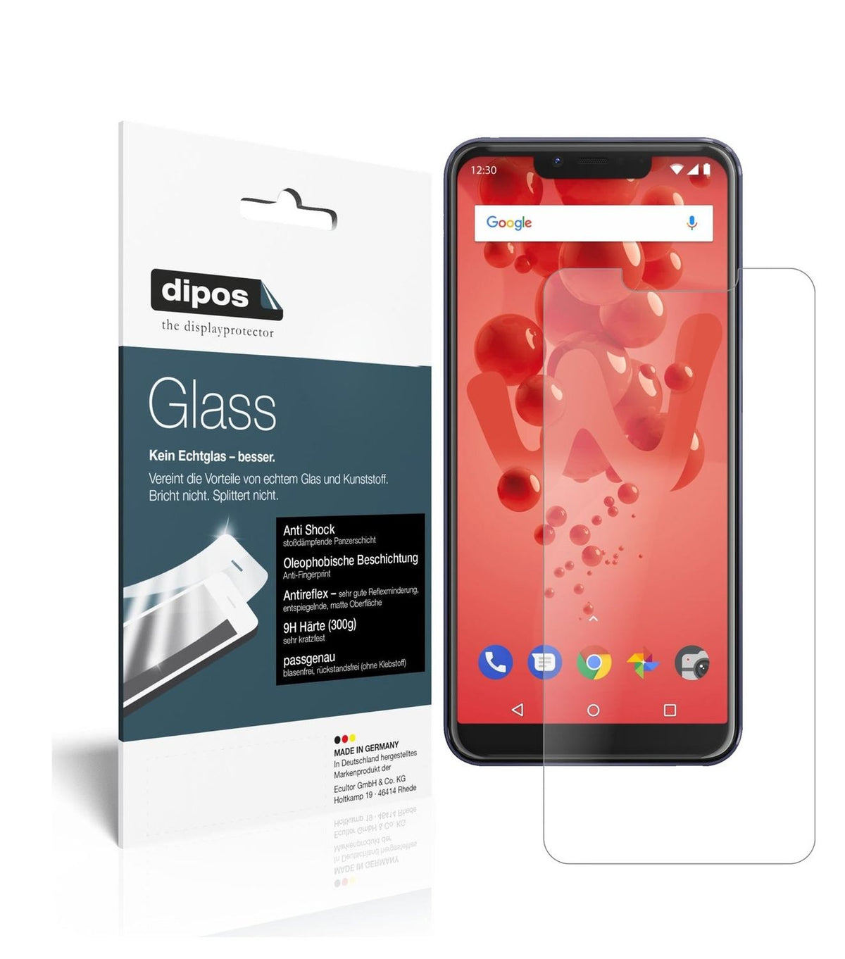 Matte Displayschutzfolie von dipos passend für Wiko View2 Go, 9H kratzfest und blasenfrei montiert
