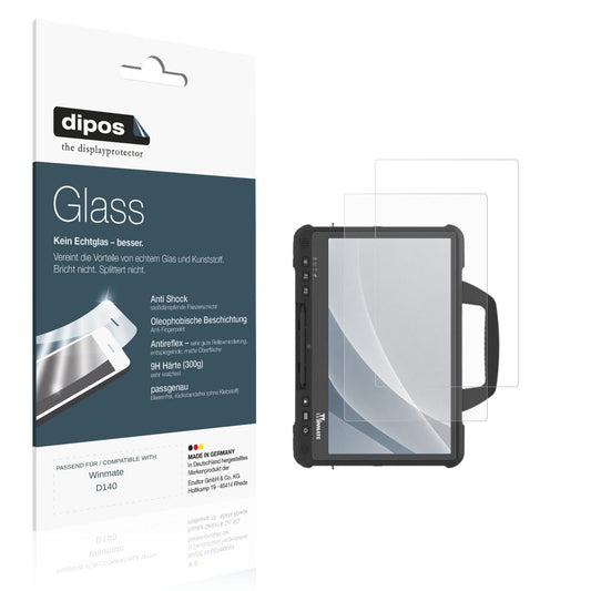 Matte Displayschutzfolie von dipos passend für Winmate D140, 9H kratzfest und blasenfrei montiert