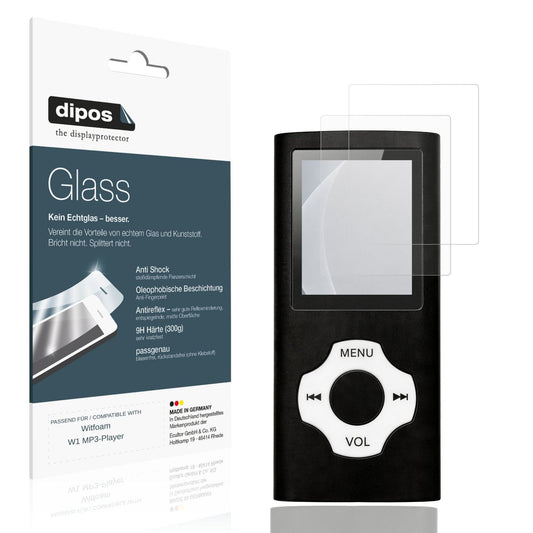 Matte Displayschutzfolie von dipos passend für Witfoam W1 MP3-Player, 9H kratzfest und blasenfrei montiert