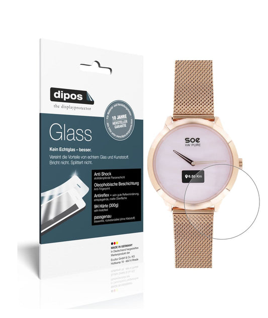 Matte Displayschutzfolie von dipos passend für X-WATCH SOE XW Pure, 9H kratzfest und blasenfrei montiert