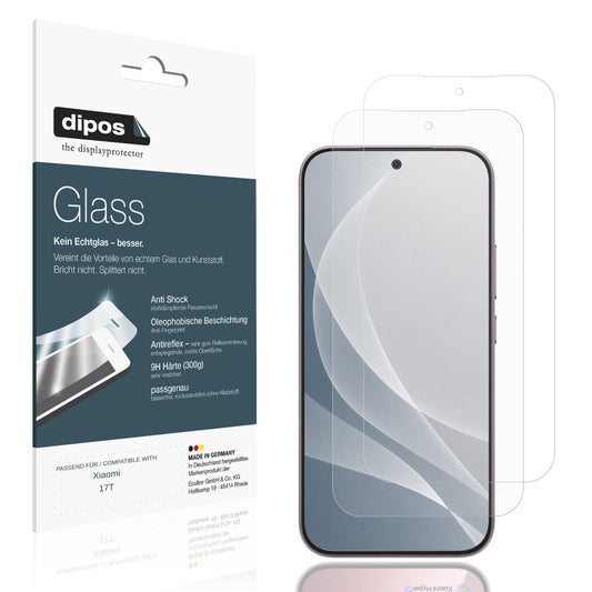 Matte Displayschutzfolie von dipos passend für Xiaomi 17T, 9H kratzfest und blasenfrei montiert