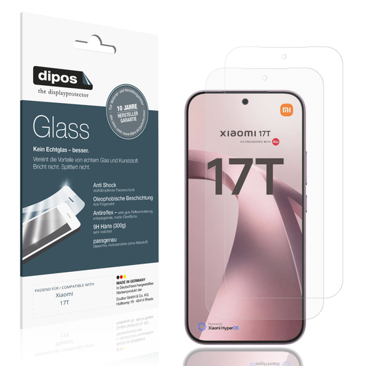 Matte Displayschutzfolie von dipos passend für Xiaomi 17T, 9H kratzfest und blasenfrei montiert