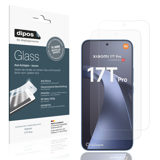 Matte Displayschutzfolie von dipos passend für Xiaomi 17T Pro, 9H kratzfest und blasenfrei montiert