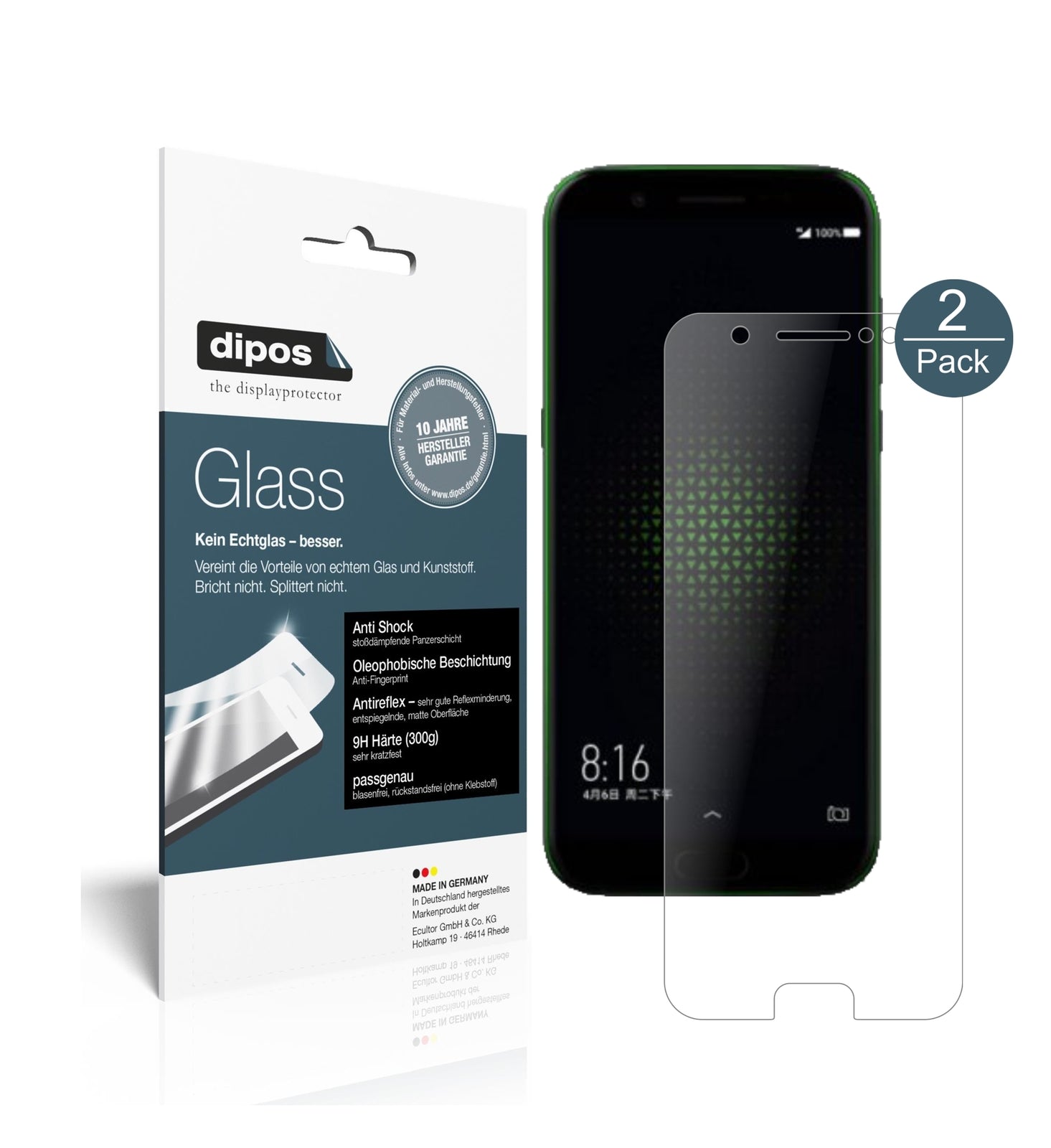 Matte Displayschutzfolie von dipos passend für Xiaomi Black Shark, 9H kratzfest und blasenfrei montiert