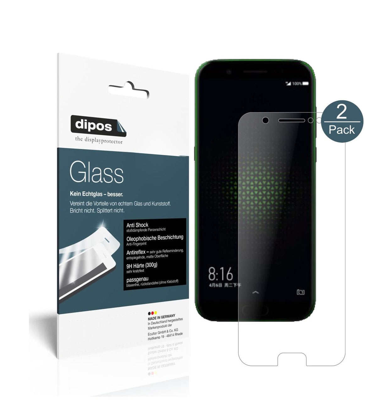 Matte Displayschutzfolie von dipos passend für Xiaomi Black Shark, 9H kratzfest und blasenfrei montiert