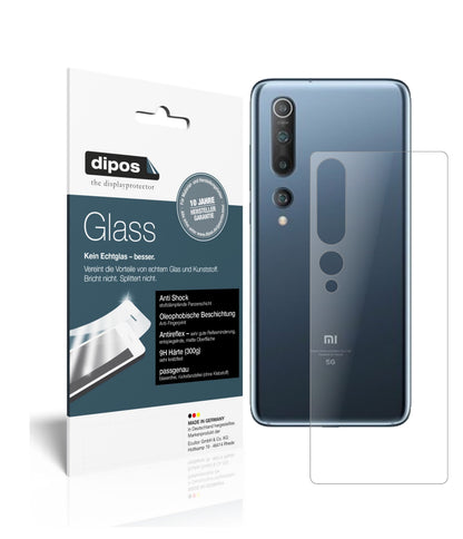 Matte Displayschutzfolie von dipos passend für Xiaomi Mi 10 Pro Rückseite, 9H kratzfest und blasenfrei montiert