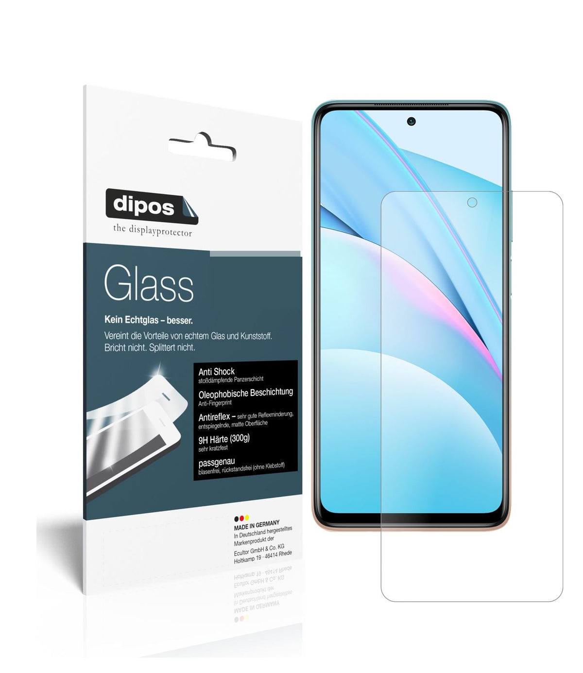 Matte Displayschutzfolie von dipos passend für Xiaomi Mi 10T Lite, 9H kratzfest und blasenfrei montiert