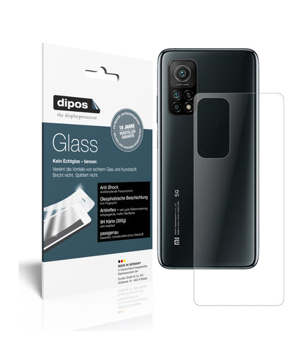 Matte Displayschutzfolie von dipos passend für Xiaomi Mi 10T Rückseite, 9H kratzfest und blasenfrei montiert