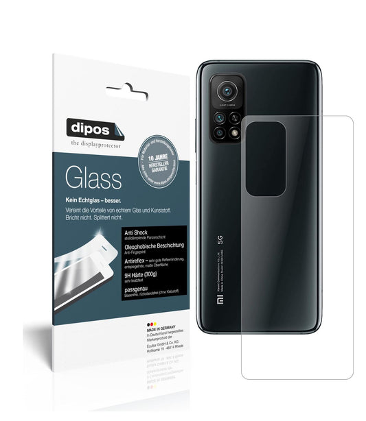 Matte Displayschutzfolie von dipos passend für Xiaomi Mi 10T Rückseite, 9H kratzfest und blasenfrei montiert