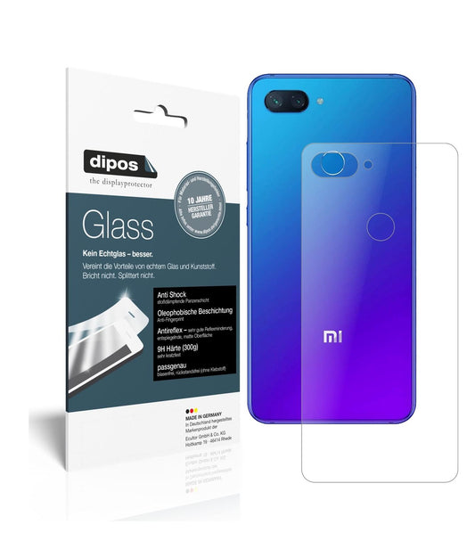 Matte Displayschutzfolie von dipos passend für Xiaomi Mi 8 Lite Rückseite, 9H kratzfest und blasenfrei montiert