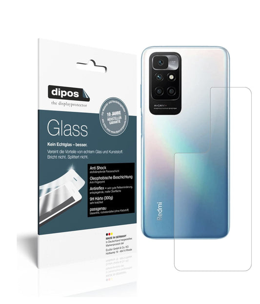 Matte Displayschutzfolie von dipos passend für Xiaomi Redmi 10 Rückseite, 9H kratzfest und blasenfrei montiert