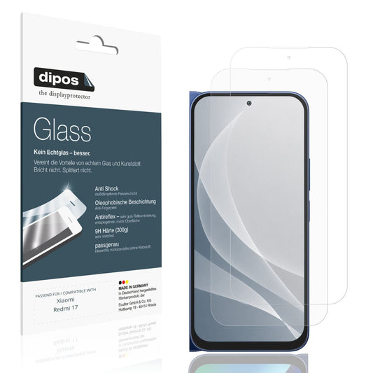 Matte Displayschutzfolie von dipos passend für Xiaomi Redmi 17, 9H kratzfest und blasenfrei montiert