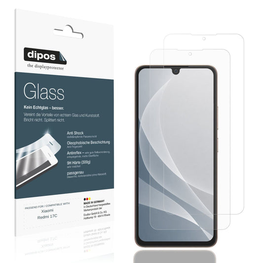 Matte Displayschutzfolie von dipos passend für Xiaomi Redmi 17C, 9H kratzfest und blasenfrei montiert