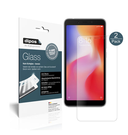 Matte Displayschutzfolie von dipos passend für Xiaomi Redmi 6A, 9H kratzfest und blasenfrei montiert