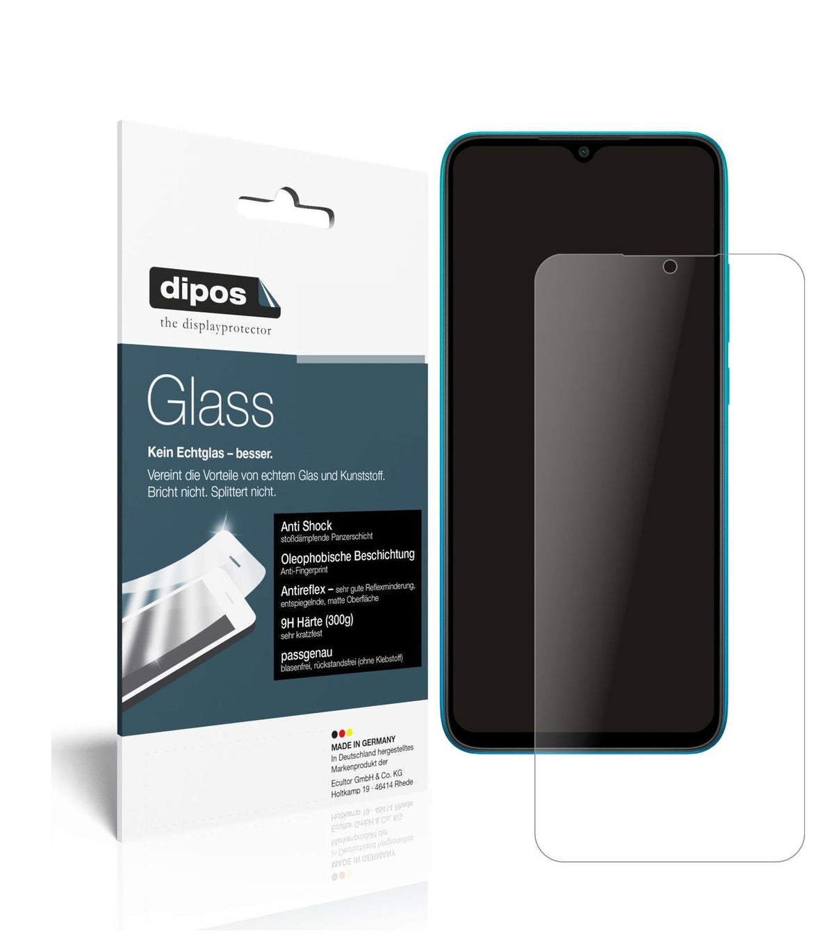 Matte Displayschutzfolie von dipos passend für Xiaomi Redmi 9i Sport, 9H kratzfest und blasenfrei montiert