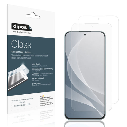 Matte Displayschutzfolie von dipos passend für Xiaomi Redmi Note 17 5G, 9H kratzfest und blasenfrei montiert