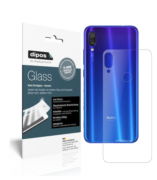 Matte Displayschutzfolie von dipos passend für Xiaomi Redmi Note 7 Rückseite, 9H kratzfest und blasenfrei montiert