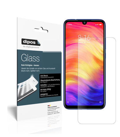 Matte Displayschutzfolie von dipos passend für Xiaomi Redmi Note 7S, 9H kratzfest und blasenfrei montiert