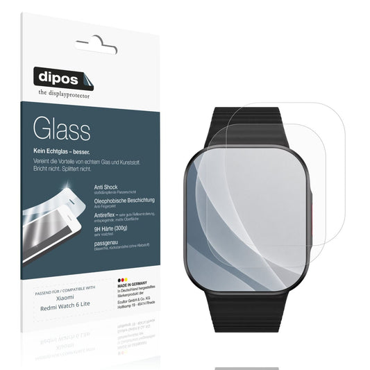 Matte Displayschutzfolie von dipos passend für Xiaomi Redmi Watch 6 Lite, 9H kratzfest und blasenfrei montiert