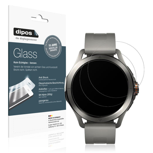 Matte Displayschutzfolie von dipos passend für Xiaomi Watch S4, 9H kratzfest und blasenfrei montiert