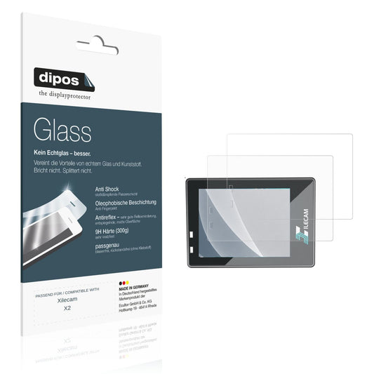 Matte Displayschutzfolie von dipos passend für Xilecam X2, 9H kratzfest und blasenfrei montiert