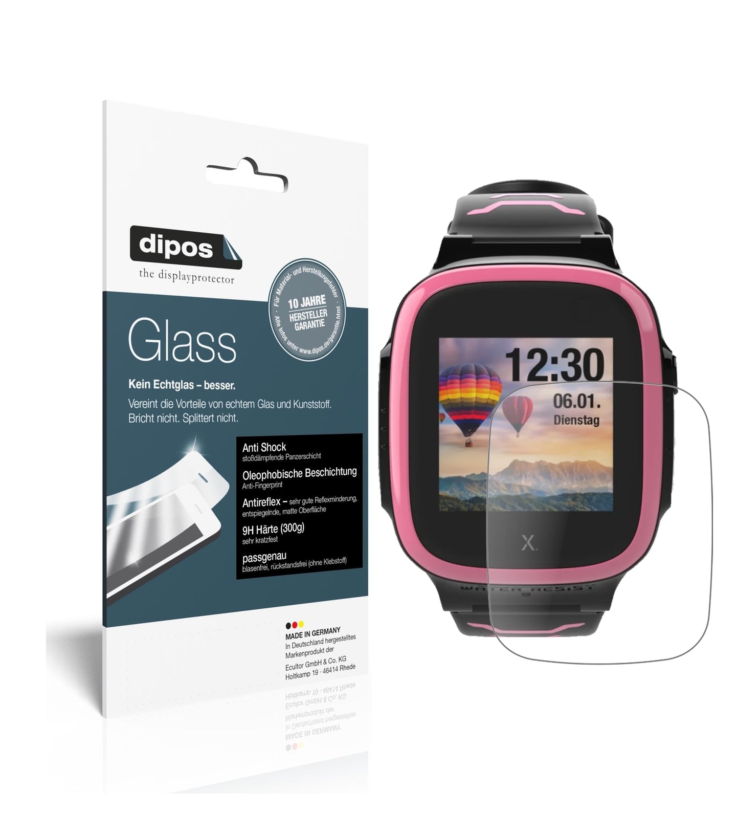 Matte Displayschutzfolie von dipos passend für Xplora X5 Play, 9H kratzfest und blasenfrei montiert