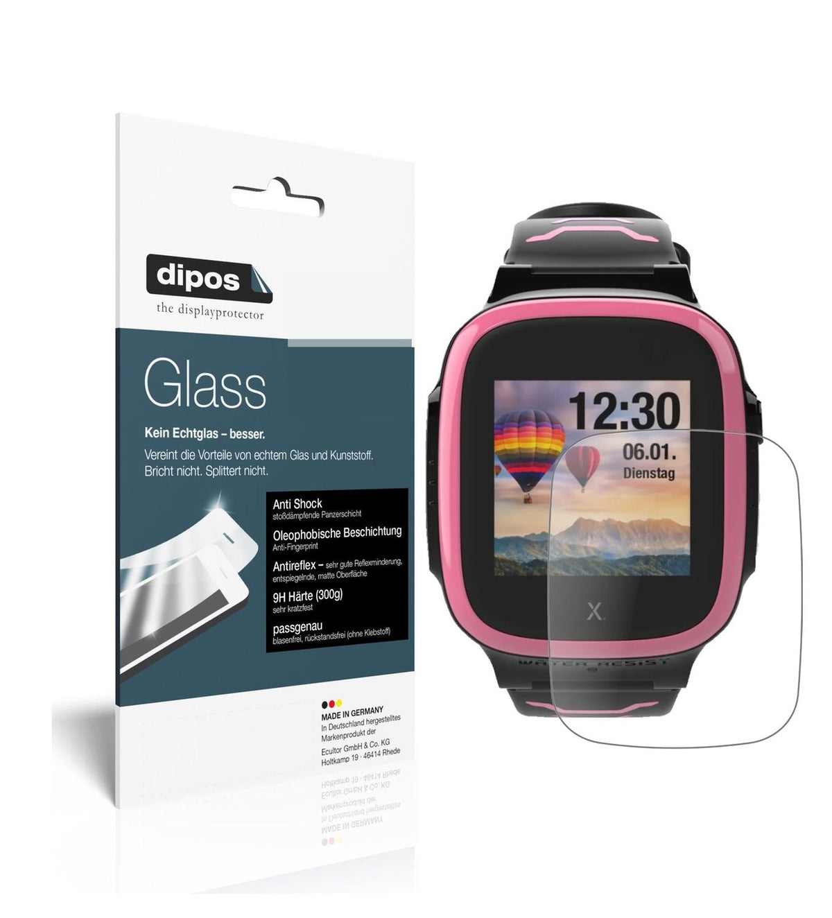 Matte Displayschutzfolie von dipos passend für Xplora X5 Play, 9H kratzfest und blasenfrei montiert