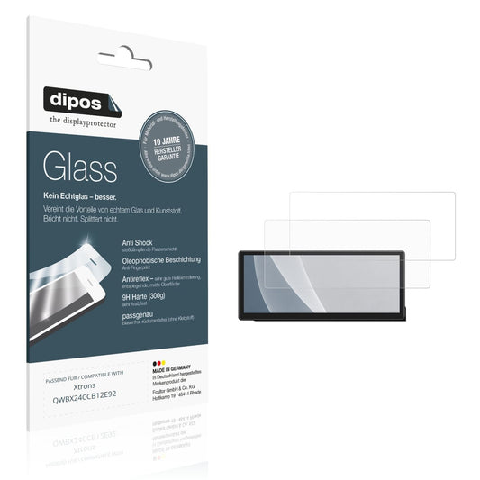 Matte Displayschutzfolie von dipos passend für Xtrons QWBX24CCB12E92, 9H kratzfest und blasenfrei montiert