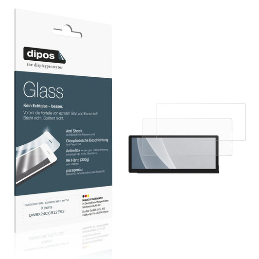Matte Displayschutzfolie von dipos passend für Xtrons QWBX24CCB12E92, 9H kratzfest und blasenfrei montiert