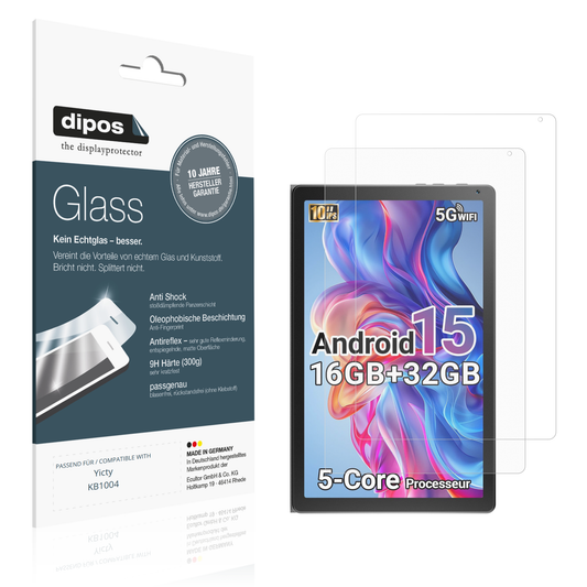 Matte Displayschutzfolie von dipos passend für Yicty KB1004, 9H kratzfest und blasenfrei montiert