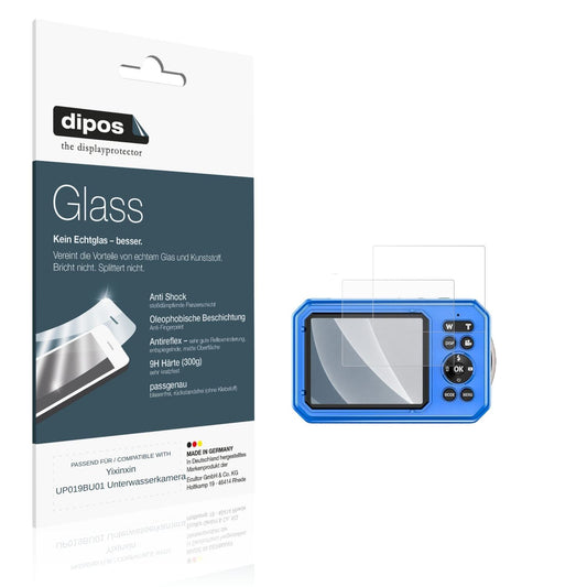 Matte Displayschutzfolie von dipos passend für Yixinxin UP019BU01 Unterwasserkamera, 9H kratzfest und blasenfrei montiert