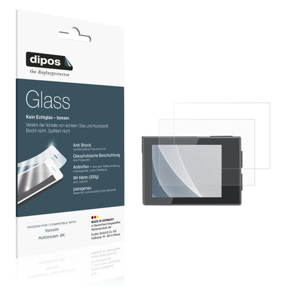 Matte Displayschutzfolie von dipos passend für Yonvim Actioncam 4K, 9H kratzfest und blasenfrei montiert
