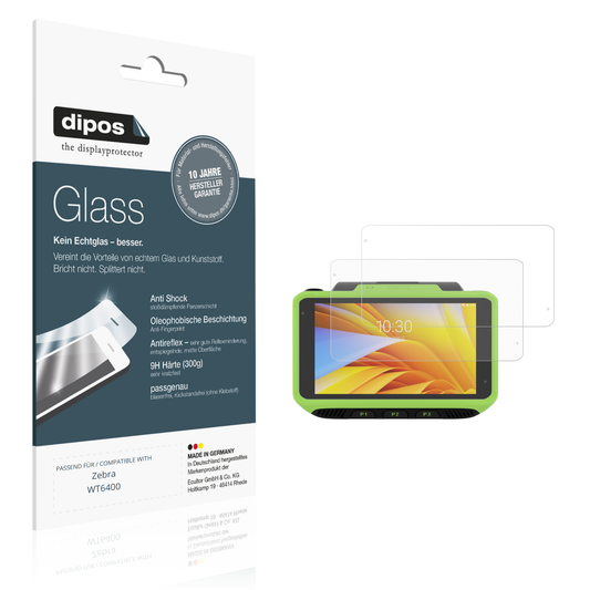 Matte Displayschutzfolie von dipos passend für Zebra WT6400, 9H kratzfest und blasenfrei montiert