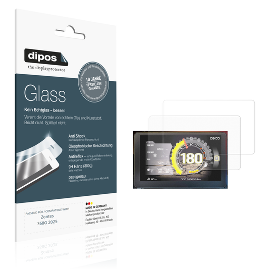 Matte Displayschutzfolie von dipos passend für Zontes 368G 2025, 9H kratzfest und blasenfrei montiert