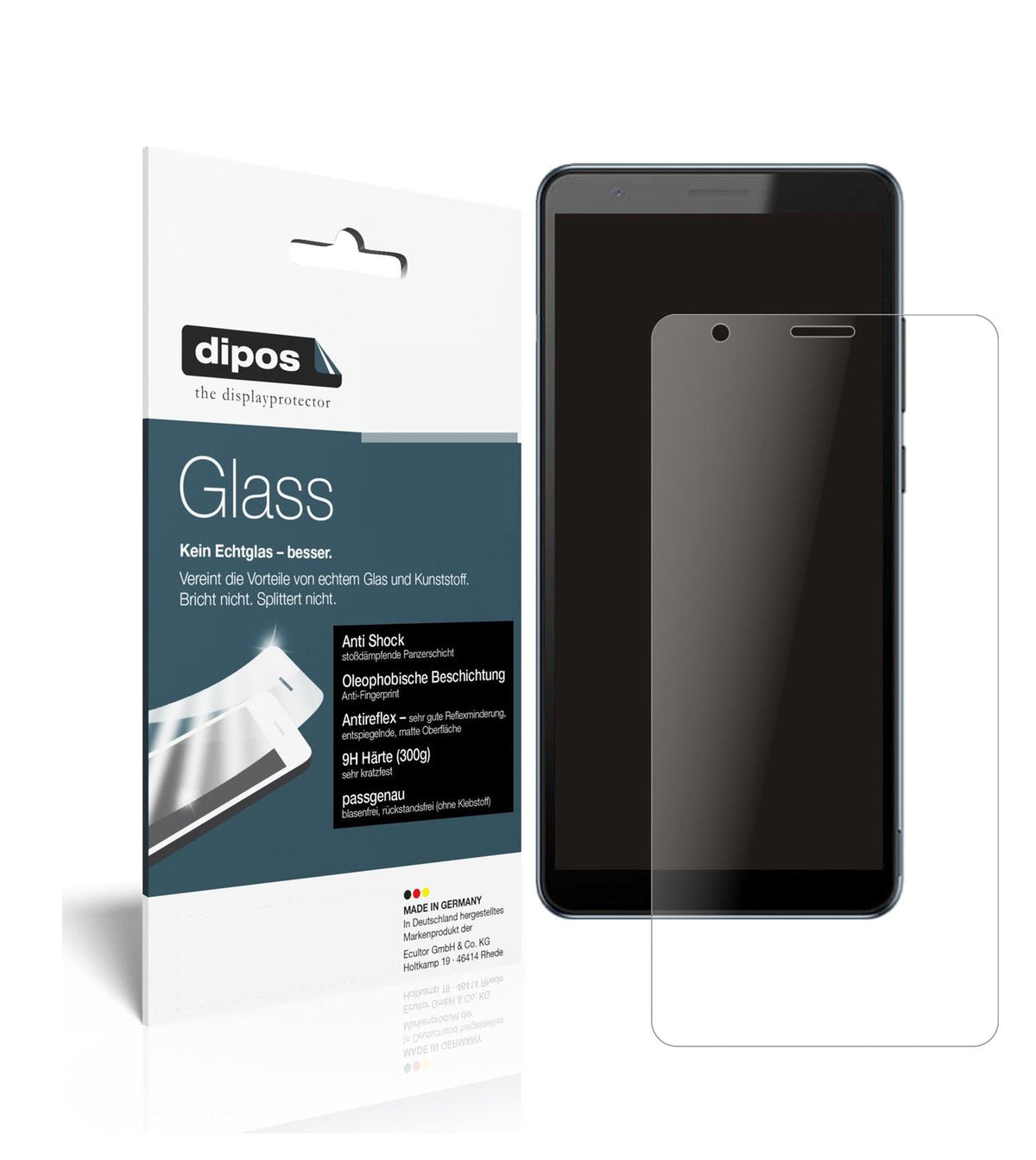 Matte Displayschutzfolie von dipos passend für ZTE Blade A31 Plus, 9H kratzfest und blasenfrei montiert