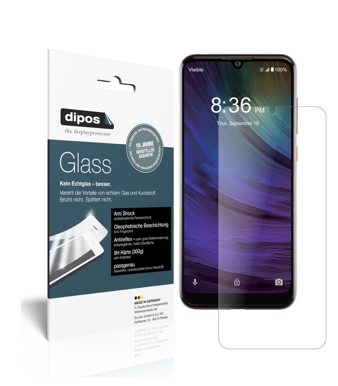 Matte Displayschutzfolie von dipos passend für ZTE Blade A7 Prime, 9H kratzfest und blasenfrei montiert