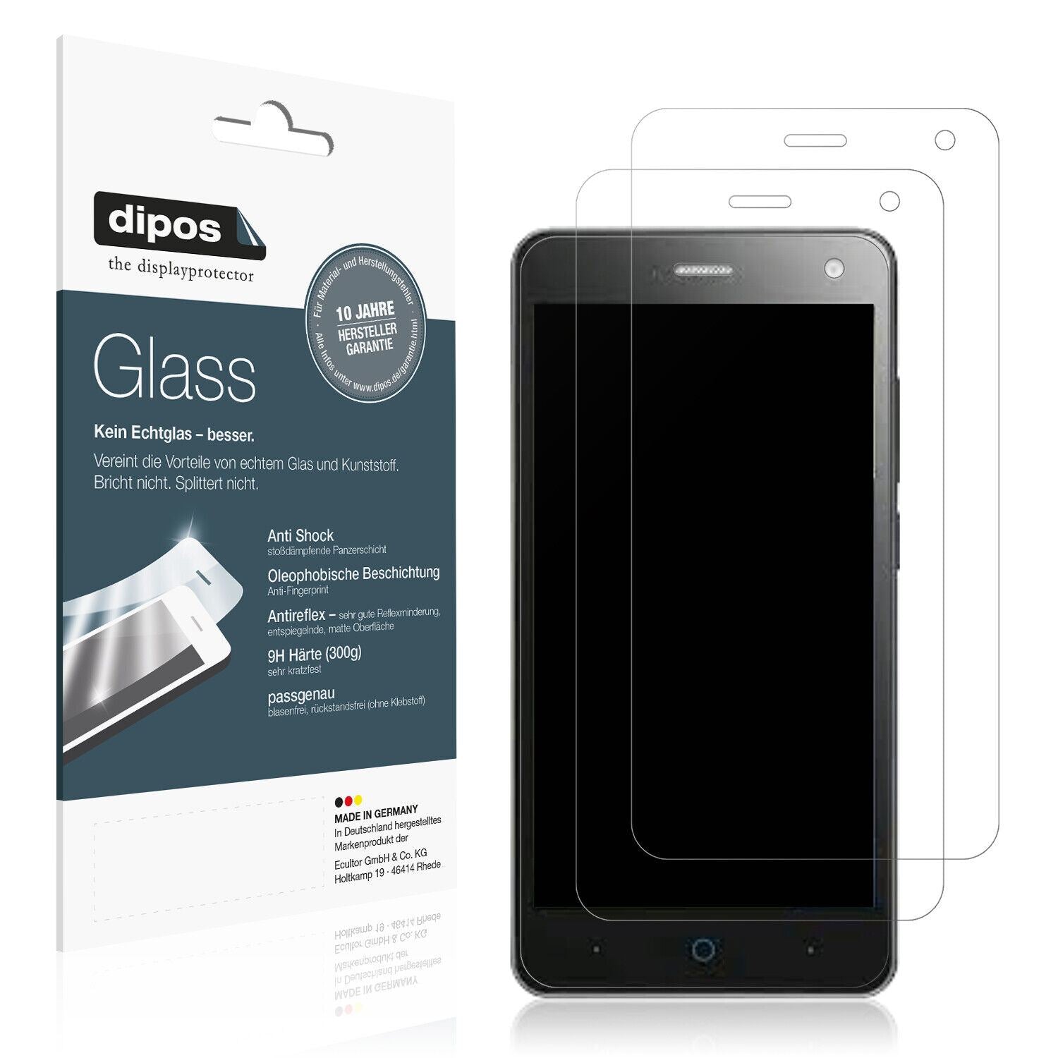 Matte Displayschutzfolie von dipos passend für ZTE Blade L3, 9H kratzfest und blasenfrei montiert