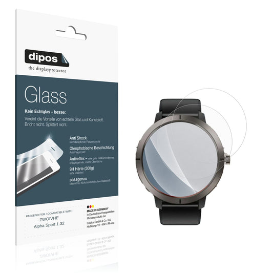 Matte Displayschutzfolie von dipos passend für ZWOIVHE Alpha Sport 1.32, 9H kratzfest und blasenfrei montiert