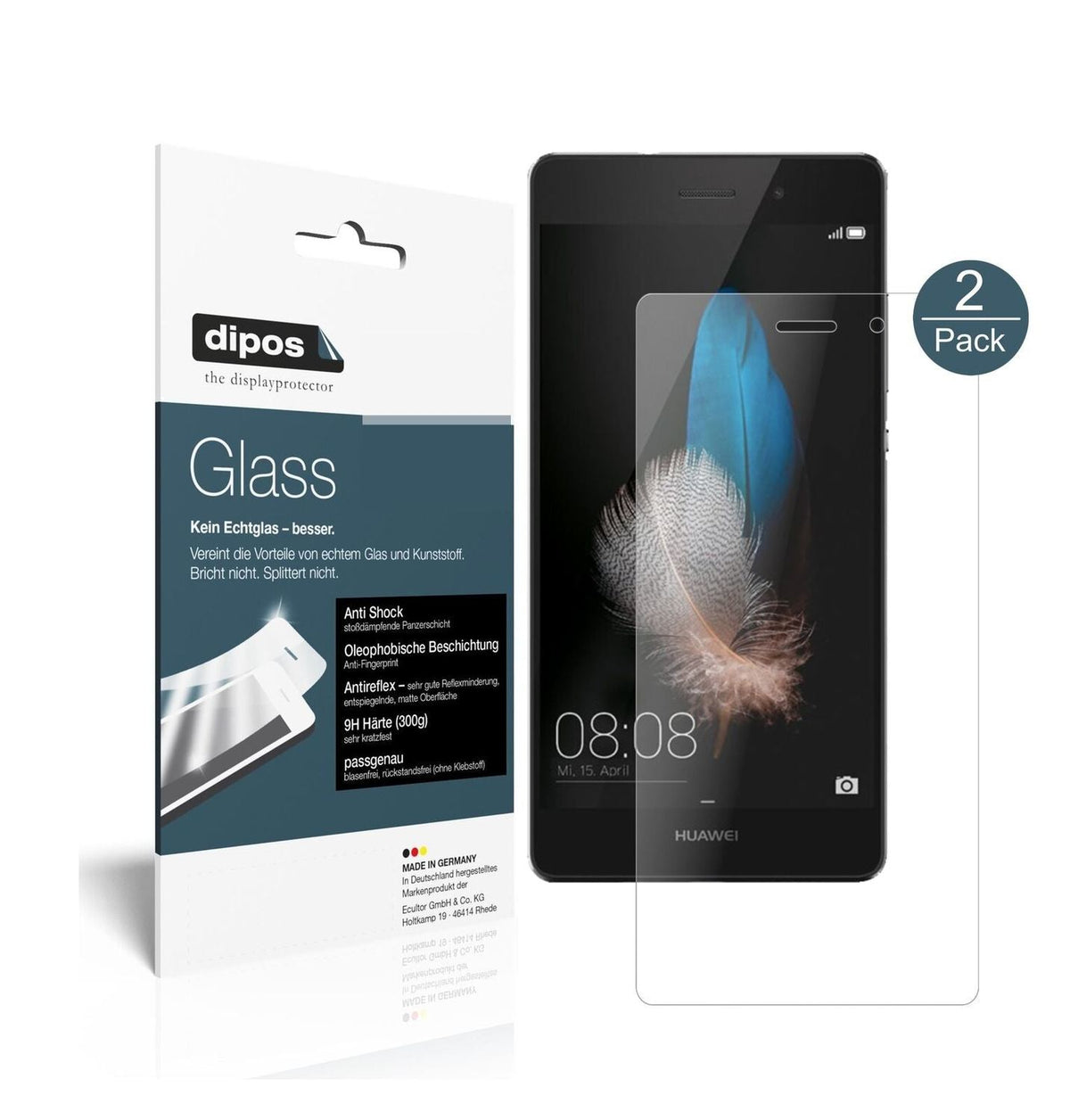 1x 9H Matte Screen Protector for Huawei P8 Lite Tempered Glass
