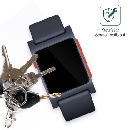dipos Displayschutz für Pebble 2, transparente Oberfläche, perfekte Passform auch für die Rundungen