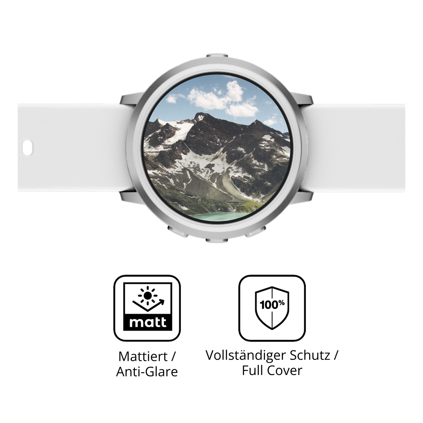 Flexible TPU-Folie passend zugeschnitten für Pebble Round 2, vollständige Abdeckung