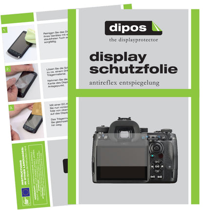 Matte Displayschutzfolie von dipos passend für Pentax K-3 III, präziser Zuschnitt und blasenfrei montiert