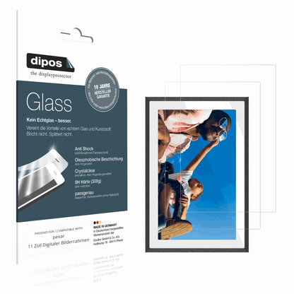 2x Screen Protector for pexar 11 Zoll Digitaler Bilderrahmen Flexible Glass 9H